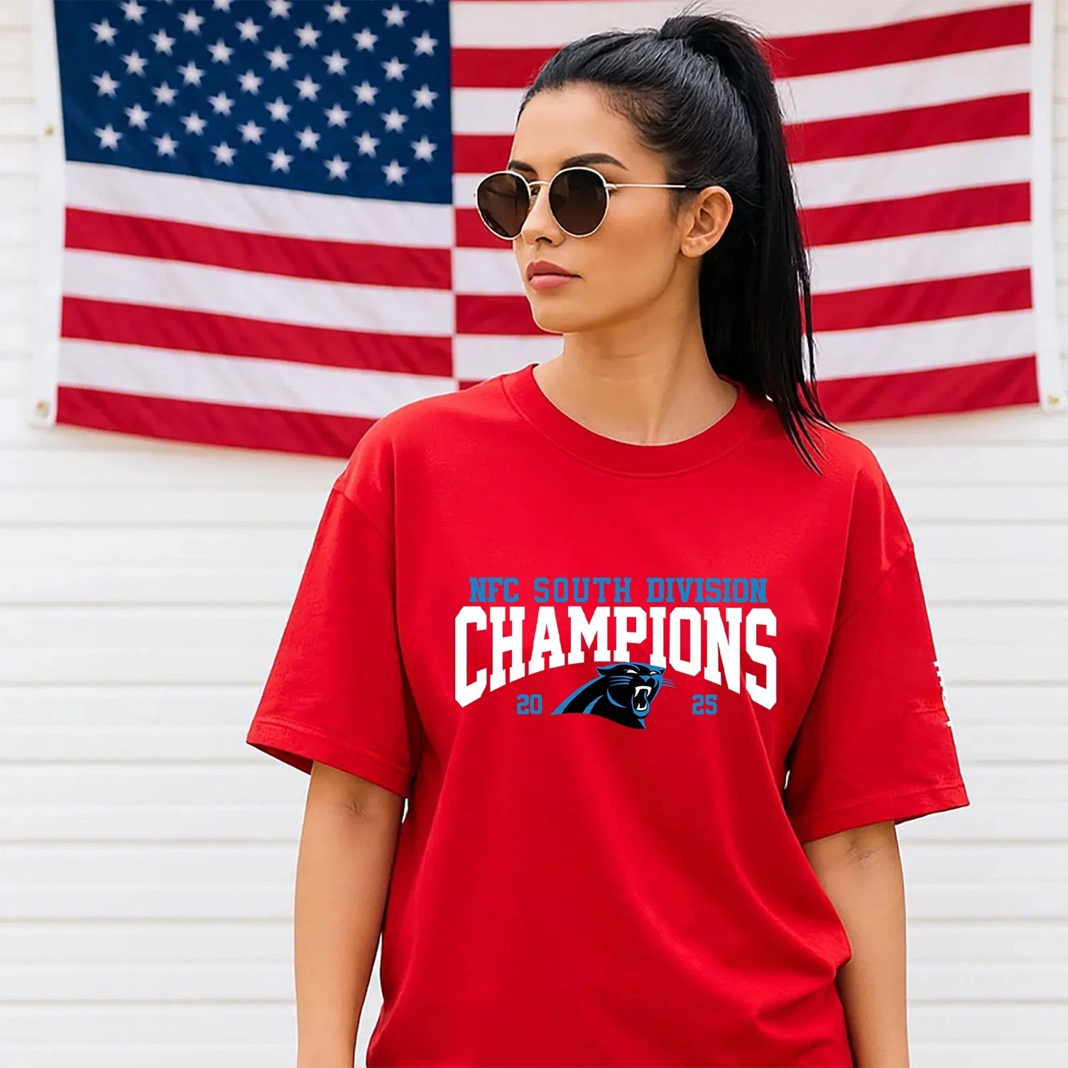 Carolina Panthers NFC South 2025 Champions T-Shirt