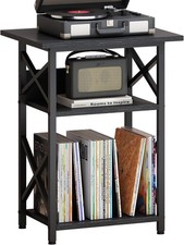 Record Player Stand W/ Large Desktop Record Player Table W/ Vinyl Storage 3 Tier