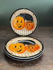 Three Sakura Warren Kimble Pumpkin Dreams 2001 Side Plates