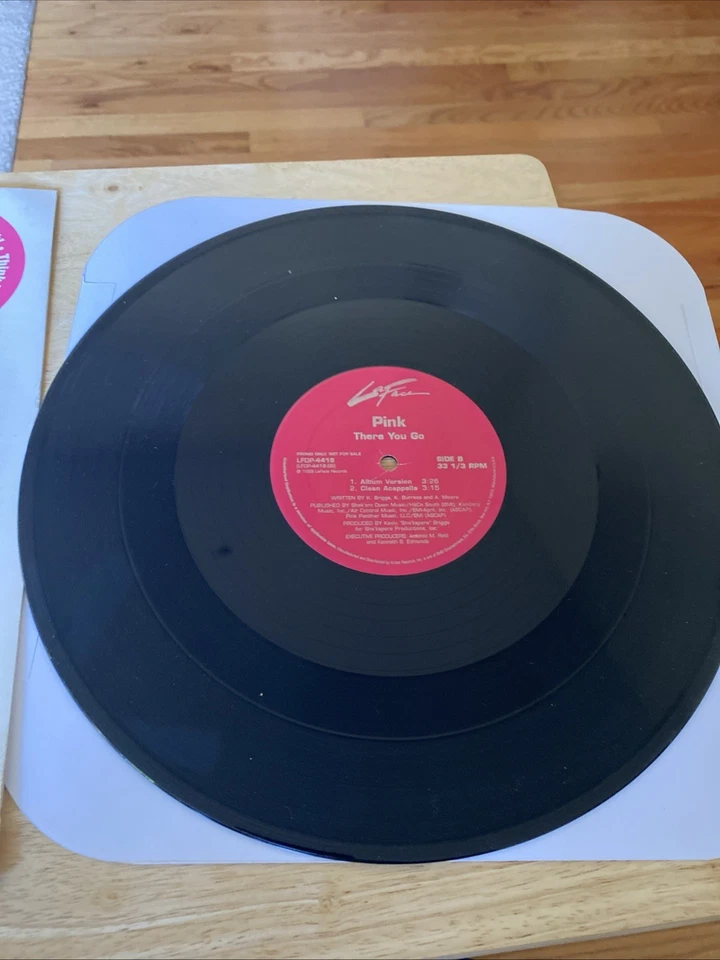 PINK THERE YOU GO 12" 1989 LAFACE LFDP 4418 DJ PROMO Debut Single NM Condition - Image 4 of 4