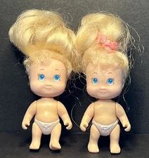 Lot of 2 Blue Eyes Blond Ponytail Quints Baby Doll Vintage 90s Tyco Mini #1 #3