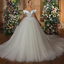 Off The Shoulder Short Sleeve Sweetheart Neck Beads Sequins Flowers Shiny Ball