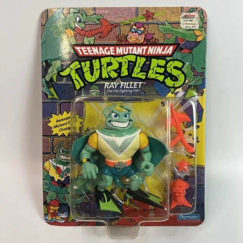 Ray Fillet MOC Vintage Playmates TMNT Teenage Mutant Ninja Turtles Carded