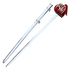 Historical Basket Hilted Replica Broadsword - High Carbon Steel W/ sheath