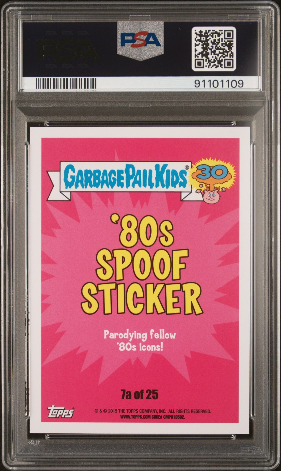 2015 Topps Garbage Pail Kids 30th Anniversary MAD MICHAEL Jordan 7a Card PSA 10 view 2