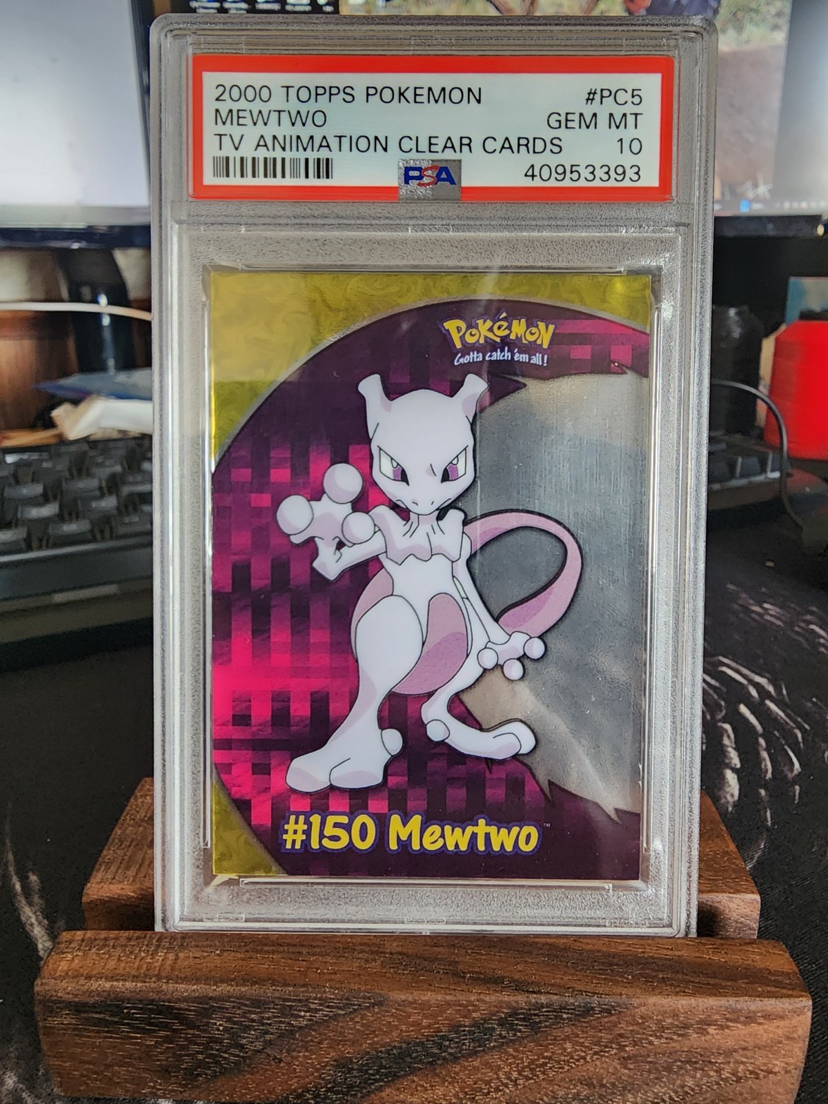 Mewtwo Pokemon 2000 Topps TV Animation Clear Cards English #PC5 PSA 10