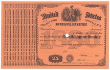 Seltenes Fiskaldokument Internal Revenue f&uuml;r Alkoholsteuer 1880