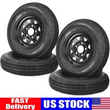 4-pack Trailer Tire On Rim 5.30-12 530-12 5.30x12 5 Lug On 4.5 Trailer Tires