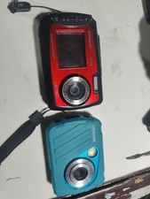 2 Polaroid Digital Cameras iS048 Teal 3m Water Proof  iE090 Red 18mp