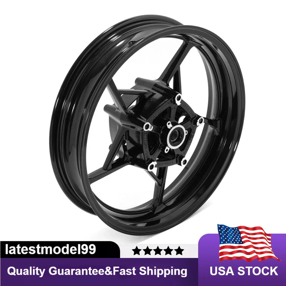 17"x3.5"Front Wheel Rim Gloss Black Fit Kawasaki Z900 Z650 Ninja 650 2017-2025 — 第 3/4 张图片