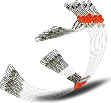 High-Strength Saltwater Fishing Leaders with Swivels & Snaps for Lures & Bait