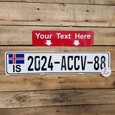 Iceland Euro Tag European Style License Plate Custom Any Text Iceland Euro Tag European Style License Plate Custom Any Text