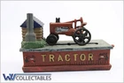 Vintage Cast Iron Money Box Piggy Bank Coin Tractor.
