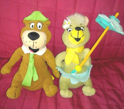 Hanna Barbera Productions YOGI BEAR Brown 9in CINDY Grey 8in Bears