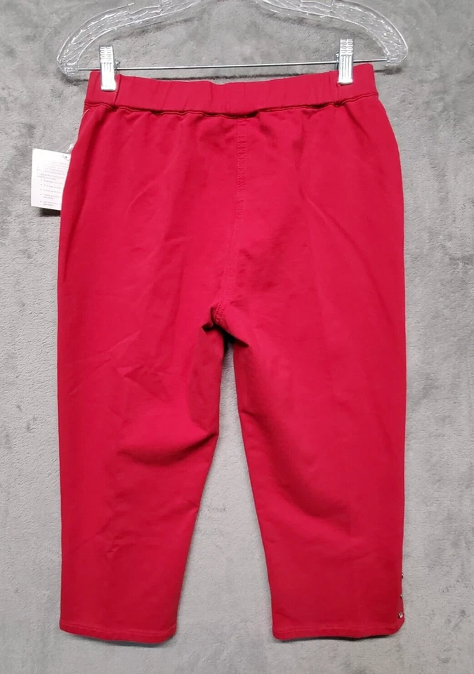 Dream Jeannes by Quacker Factory Pants Womens Extra Small Red Crop Rhinestone - Image 2 of 4