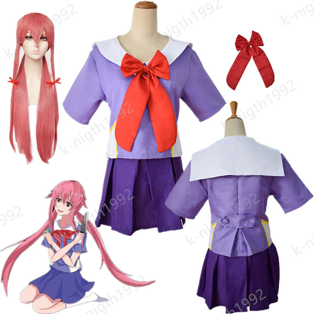 Mirai Nikki Future Diary Akise Aru Uniform Cosplay Party Costume