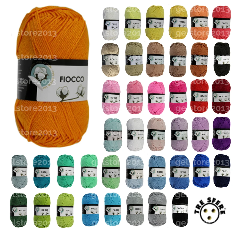 Gomitoli di Cotone FIOCCO TreSfere per Ferri e Uncinetto Filati da GELSTORE