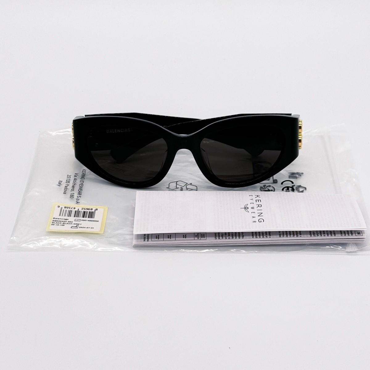 NEW BALENCIAGA OVERSIZED SUNGLASSES BALENCIAGA BB0324SK 002