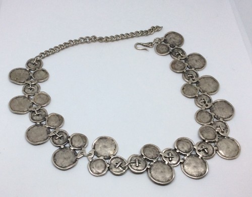 Designer Silver Necklace Handmade New Reversable Chocker - Picture 4 of 6