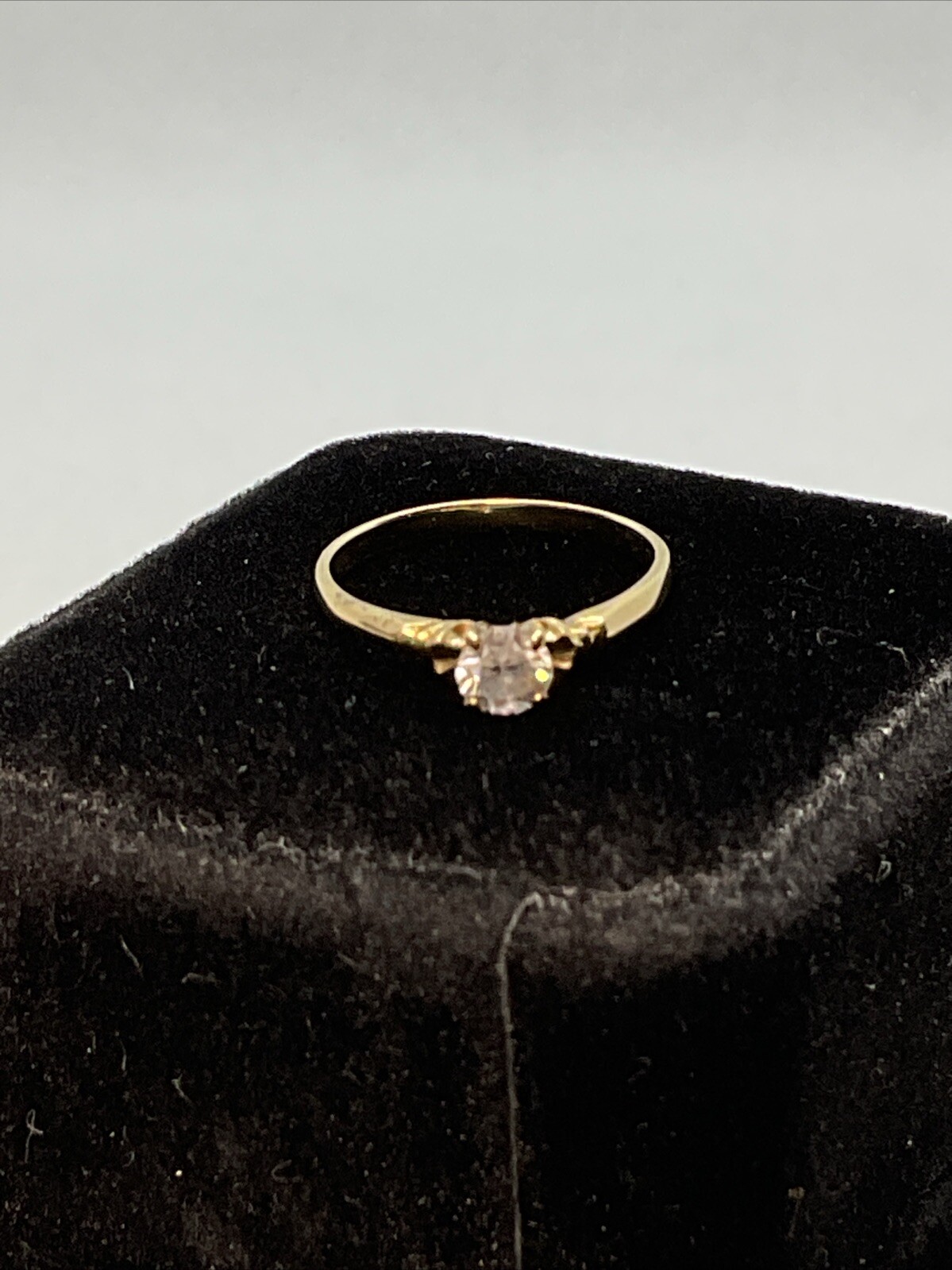 ELEGANT Solid 13K Yellow Gold Solitaire Round Whi… - image 15