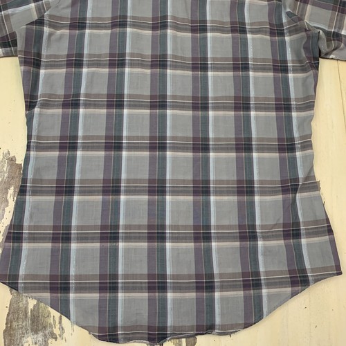LEVIS - Vtg 70s-80s Purple Metallic Plaid Western Pearl Snap Shirt, Mens MEDIUM - Picture 9 of 12