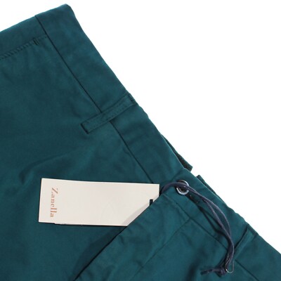 Zanella NWT Chinos / Casual Pants Size 32 US Noah In Solid Blue Cotton Blend