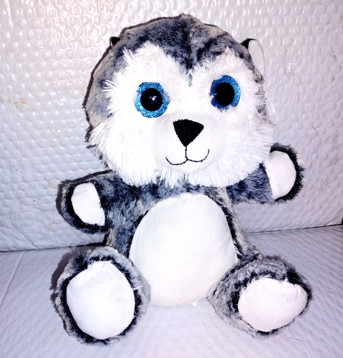 Peek-A-Boo Toys WOLF Gray White Soft Fur 10