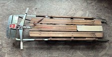 Vintage Montgomery Ward Wards Deluxe Wooden Metal Snow Sled