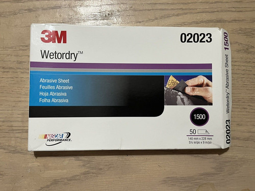 3M Wetordry Paper Sanding Sheet - 5 1/2 in x 9 in - 1500 Grade(45pieces)
