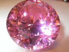 10 Cubic Zirkonia 3,0 mm,  rund, rosa, Brillantschliff, synthetische Edelsteine