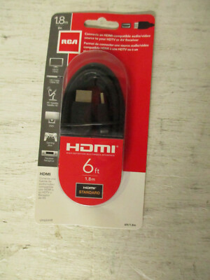  RCA 6 Ft. Black Standard HDMI Cable for HDTV DVD HD Satellite Receiver  