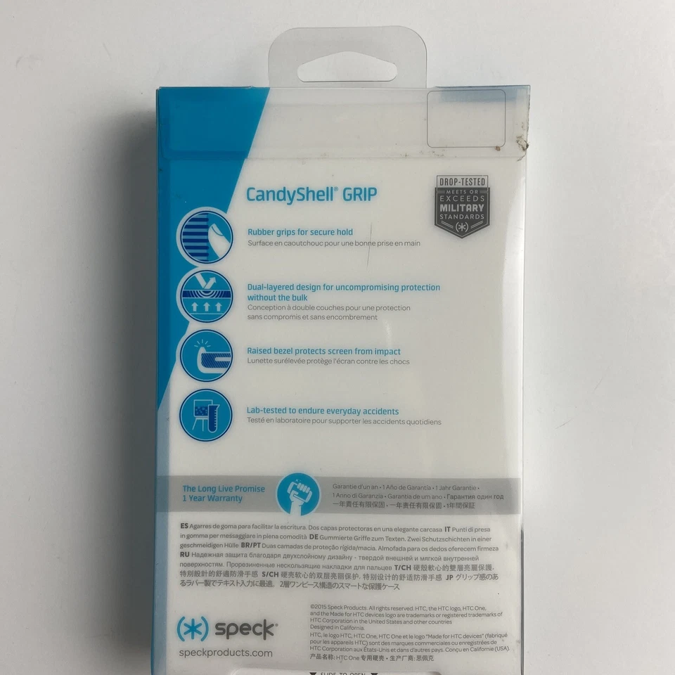 Funda de teléfono Speck CandyShell GRIP para HTC One M9 | Funda de plástico rosa y azul Foto 3 de 4