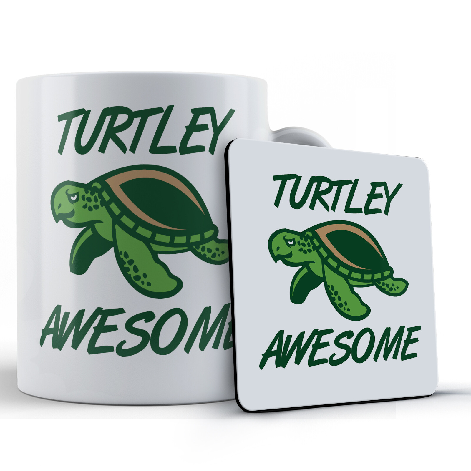 Turtle Gift, Turtley Awesome - Funny Animal Pun, Mug & Coaster