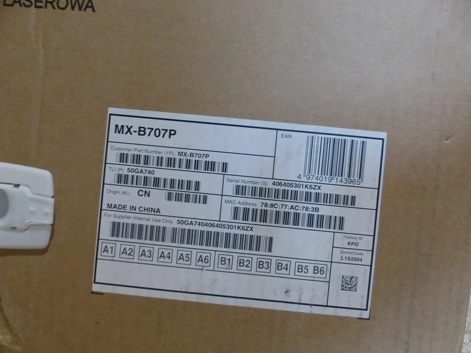 SHARP LASER DESKTOP PRINTER MX-B707P MONOCHROME 1200X1200 UP TO 70PPM - Image 2 of 4