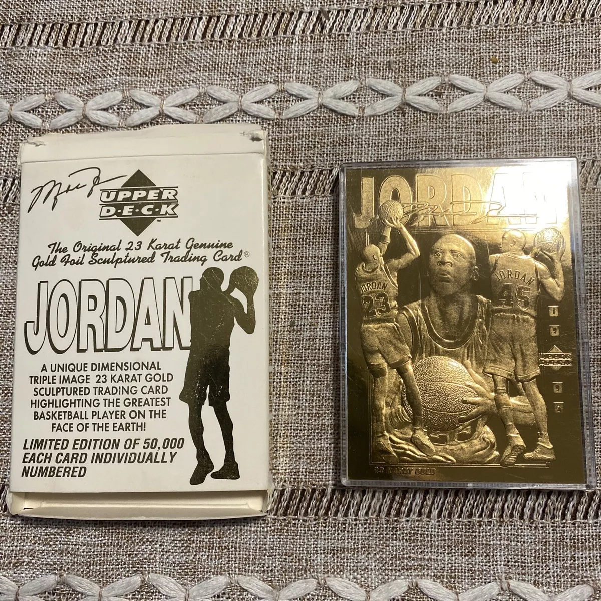 Upper Deck Michael Jordan 1995 Triple Image 23 Kt Gold Foil Trading Card |  eBay