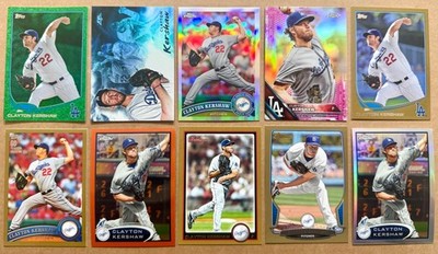 Clayton Kershaw 10 Card Lot Various Refractors Gold