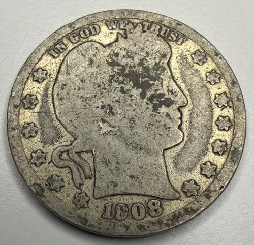1908 D Barber Quarter T43