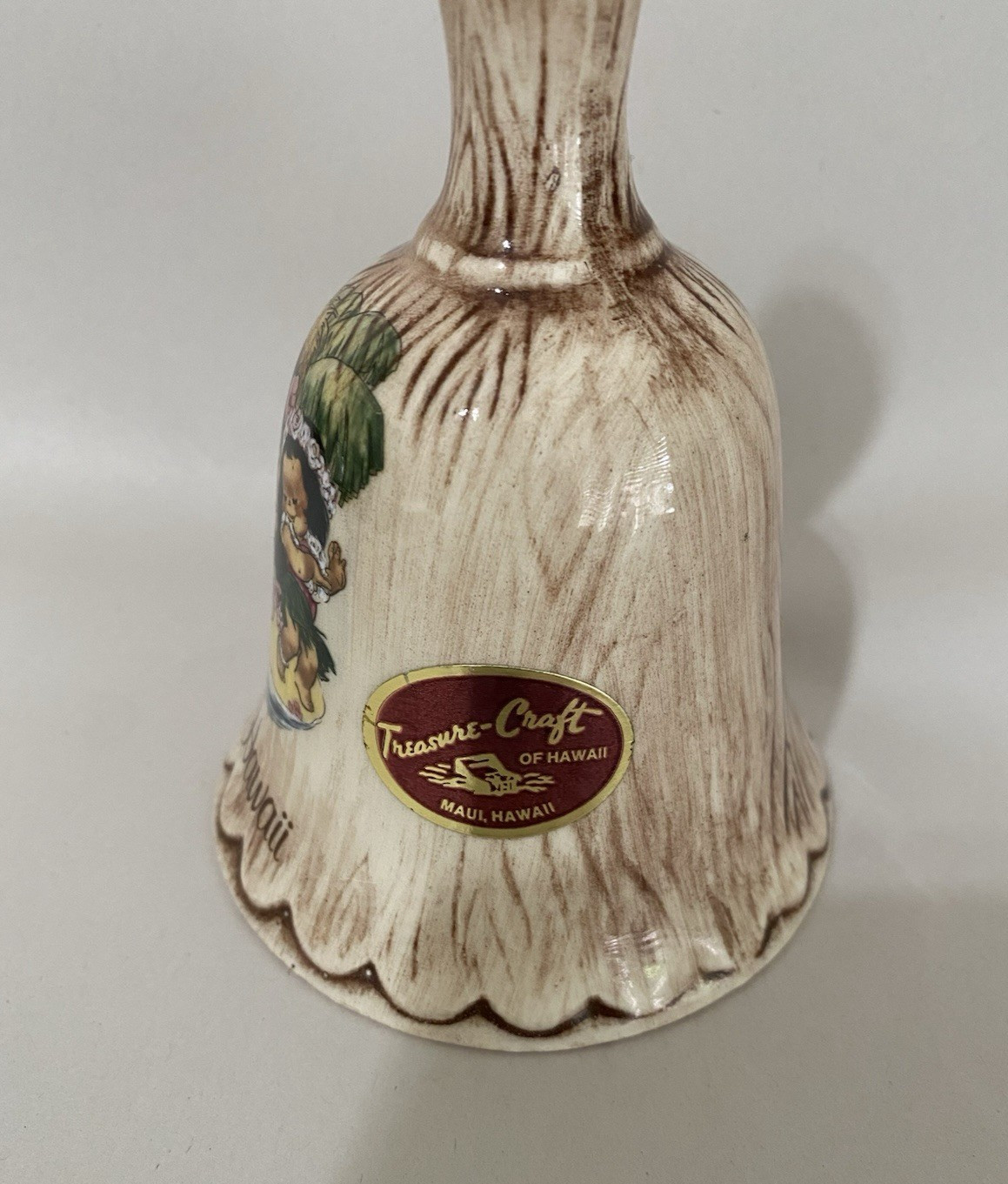Treasure Craft USA Vintage MCM Ceramic Dole Kids Hawaii Collectible Bell