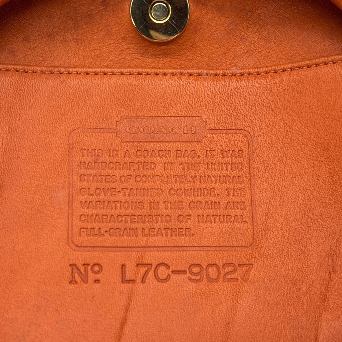 Coach Vintage 9027 Ergo Leather Hobo Bag Orange Made in USA From