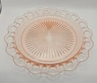 Anchor Hocking Old Colony 1930's 10" Pink Depression Glass Lace Edge Plate VTG