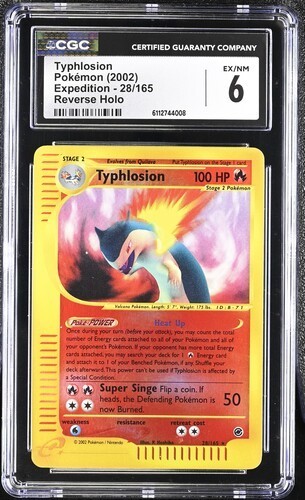 Pokemon Typhlosion 65/165 Expediton Reverse Holo 2002 CGC 6