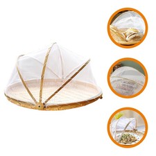 Woven Bamboo Tent Basket Food Serving Basket Bread Storage Basket With Lid