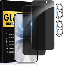 2+2 Pack Privacy Screen Protector for Iphone 17 with Camera Lens Protector, 6.3