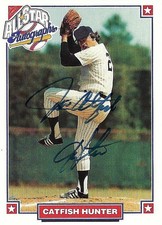 JIM CATFISH HUNTER 1993 Nabisco Legends Auto w/COA Oakland Athletics HOF