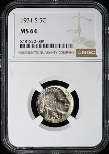1931-S Buffalo Nickel Type 2 5C NGC MS64