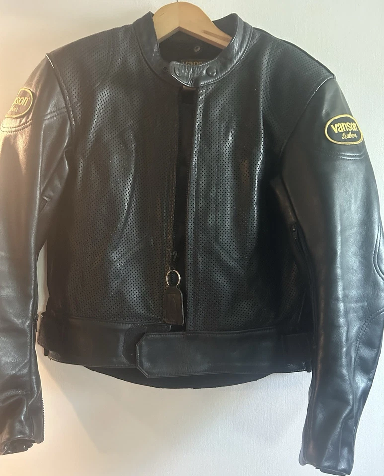 Leather Motorcycle Suit Vanson Cobra Perforated Armor - 2 Piece 42/34 New $1558 - Image 3 of 4