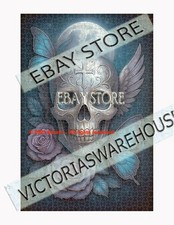 1000 piece jigsaw puzzle Winged Skull Dark Moon Gothic