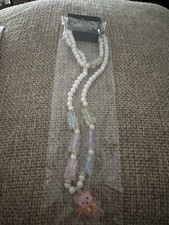 Children  s Glow Gummy Bear Necklace And Bracelet Set. New In Package White Beads