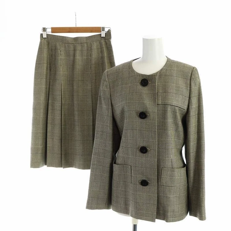 【Gonne】GIVENCHY Setup Vintage Top e Fondo Giacca Senza Collare Gonna Svasata