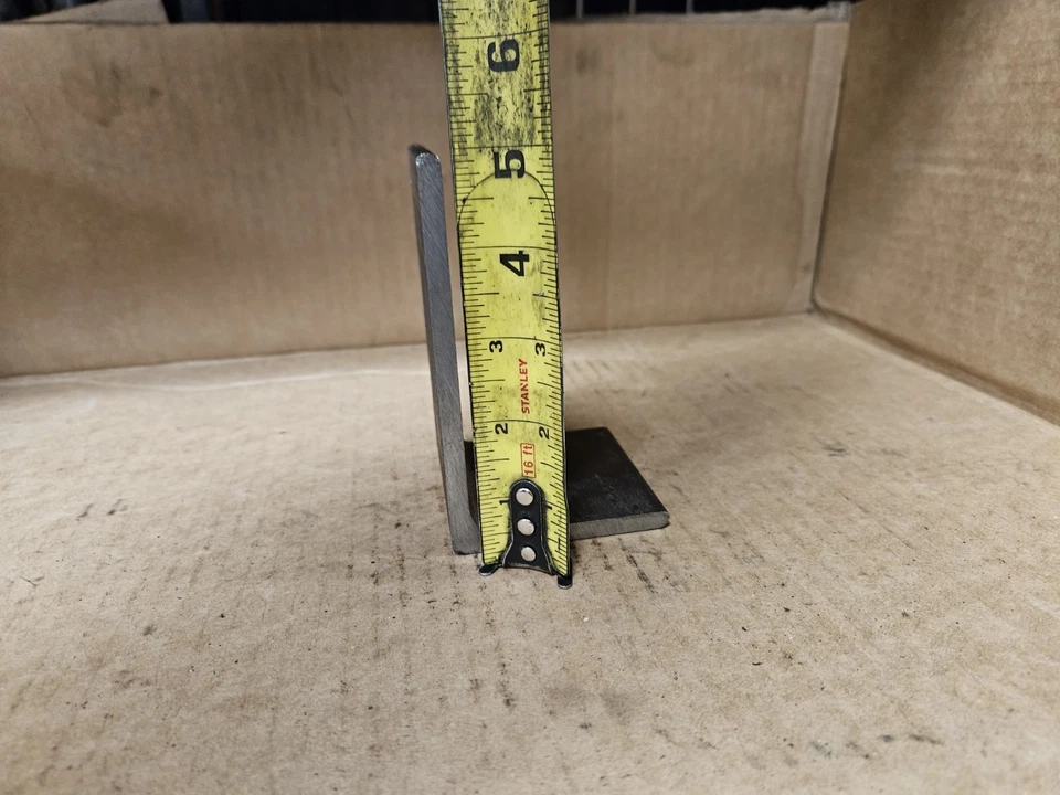 (Cantidad 4) Soporte de hierro ángulo de acero HD 3×5. 3" de largo, 1/4" de grosor. ¡Soldable! Foto 3 de 4